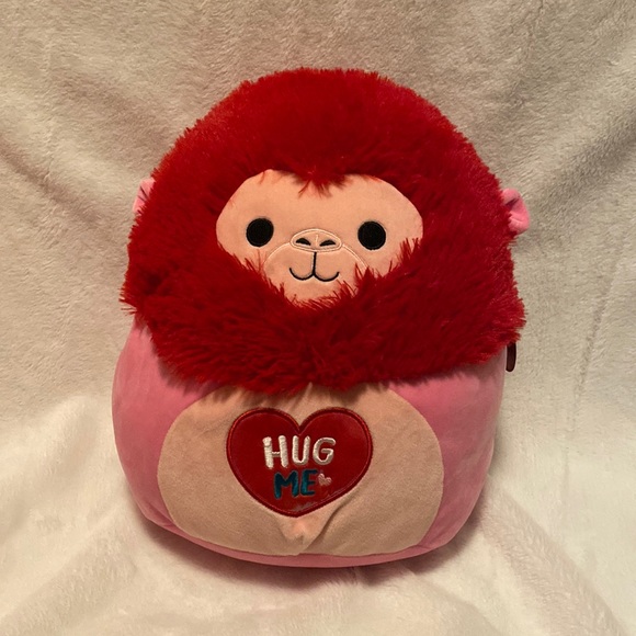Squishmallows 12” Maruta Red Pink Gorilla Valentine’s day Squishmallow - Picture 2 of 4